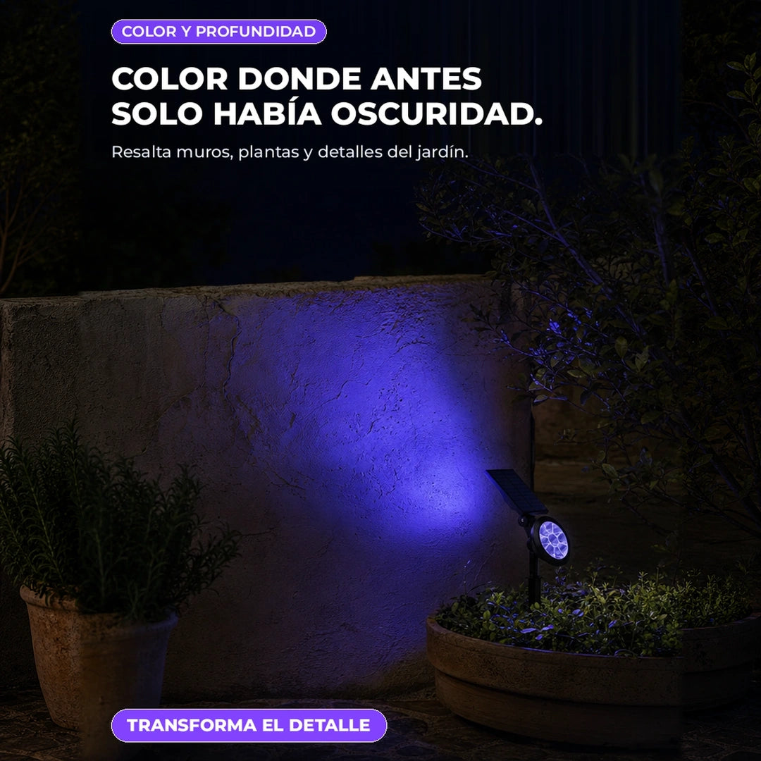 Reflector Solar Multicolor de 9 LED para Jardín