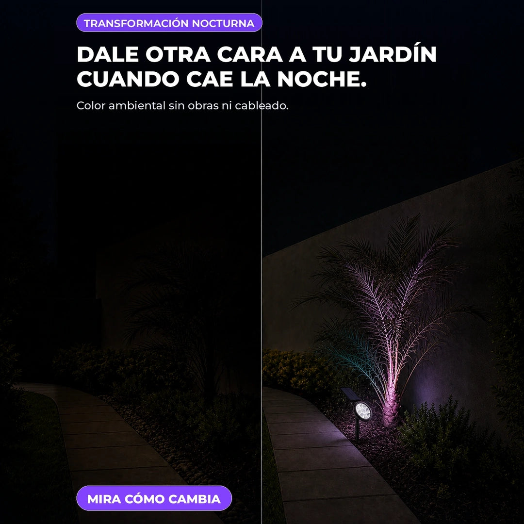 Reflector Solar Multicolor de 9 LED para Jardín