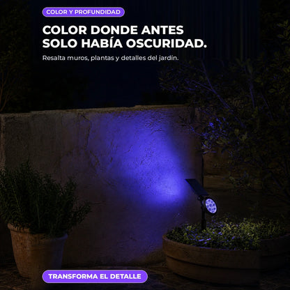 Reflector Solar Multicolor de 9 LED para Jardín