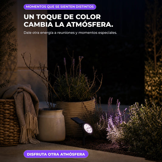 Reflector Solar Multicolor de 9 LED para Jardín