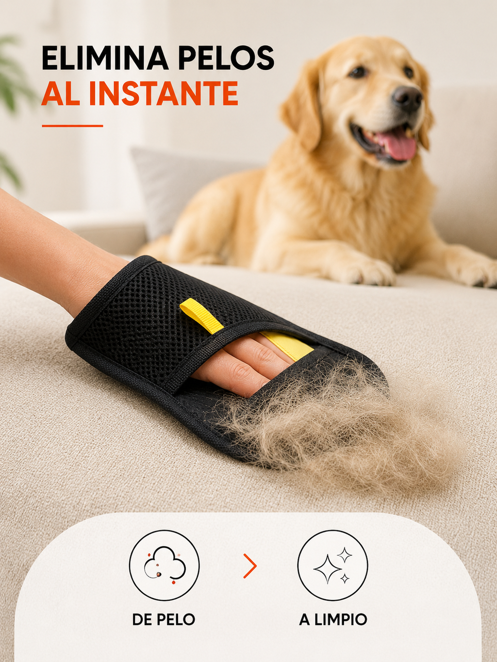 Guante Quita Pelo Electro Estatico | Menos pelos, más tiempo para disfrutar a tu mascota