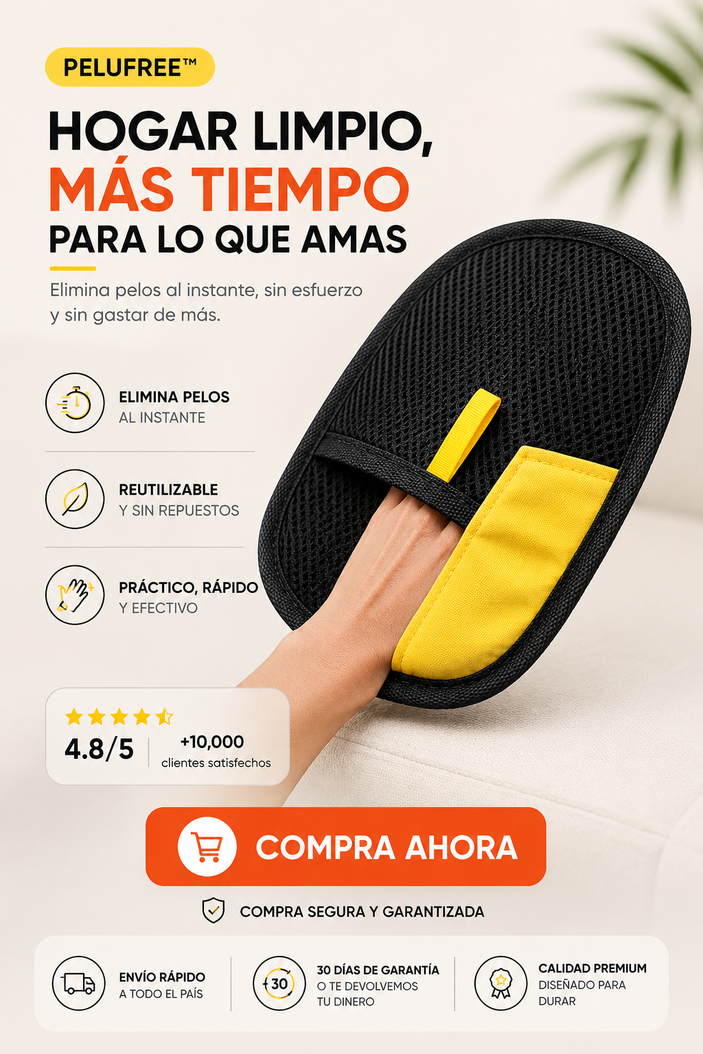 Guante Quita Pelo Electro Estatico | Menos pelos, más tiempo para disfrutar a tu mascota