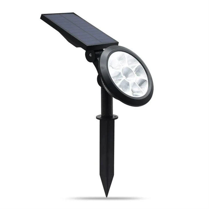 Reflector solar multicolor de 9 LED armado sobre estaca